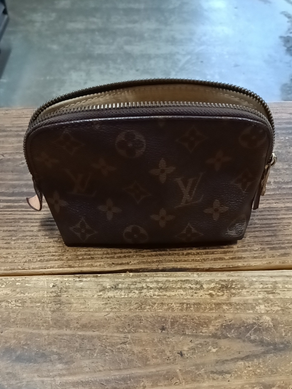 Monogram Canvas Double-Zip Toiletry Pouch in Brown